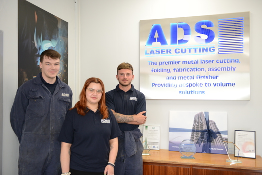 (L-R) ADS apprentices Luke Littlejohns, Mouna Keenan and Sam Poole