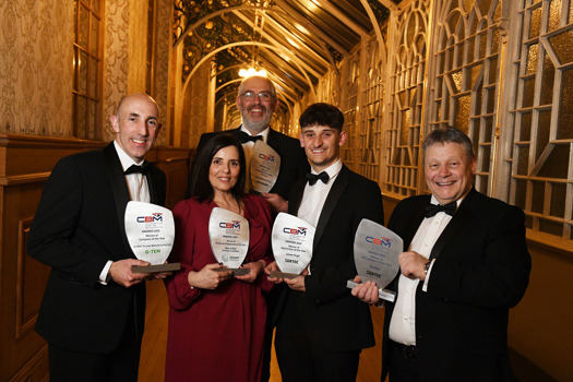 (L-R) Darren Wilding (G-TEM), Vicky Reynolds (Steel & Alloy Gonvarri Industries), Rowan Crozier (Brandauer), James Pugh and Colin Bennett (both Sertec Group)