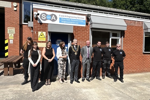 The S And A engineering team welcome the Mayor of Bolton 