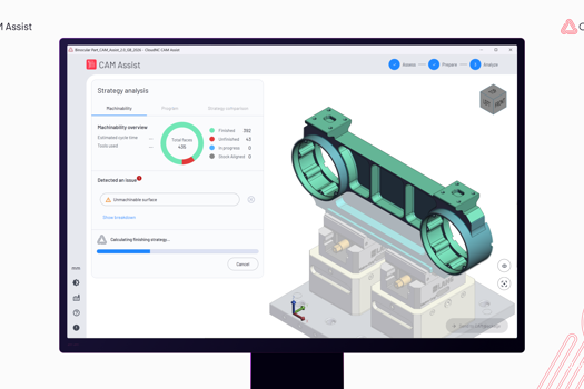 CloudNC's latest CAM Assist 2.0 is a web-based CAM automation application designed to make CNC machines more efficient