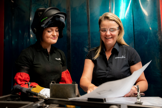 Civil Engineer, Managing Director at Aldermans and mentor/STEM ambassador, Karen Friendship (right)